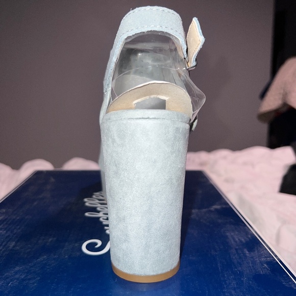 NIB Seychelles Landscape Light Blue Suede Wedge Sandal - Picture 3 of 8